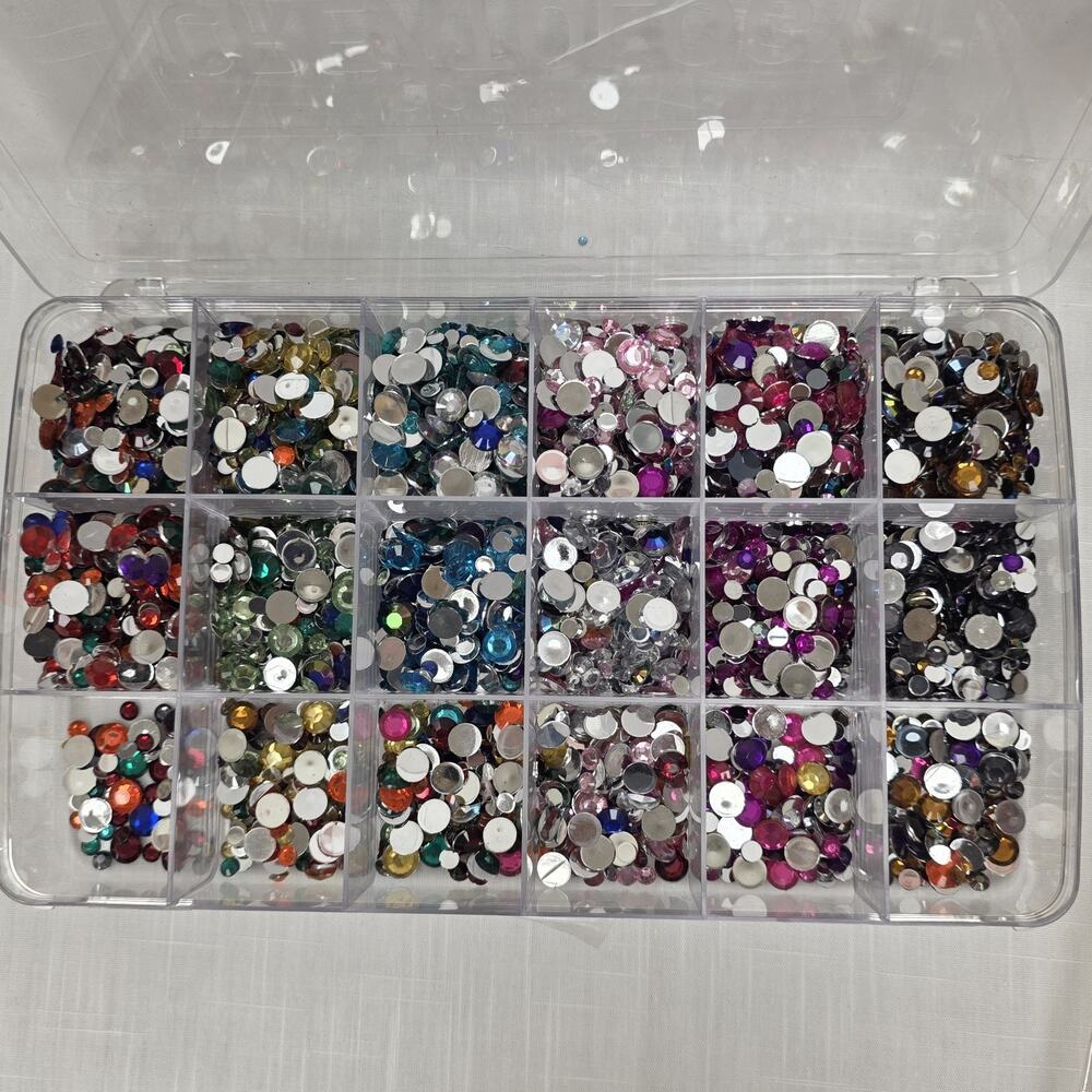 Mixed Acrylic Flatback Rhinestones Craft Embellishment Lot Multicolor Assorted S